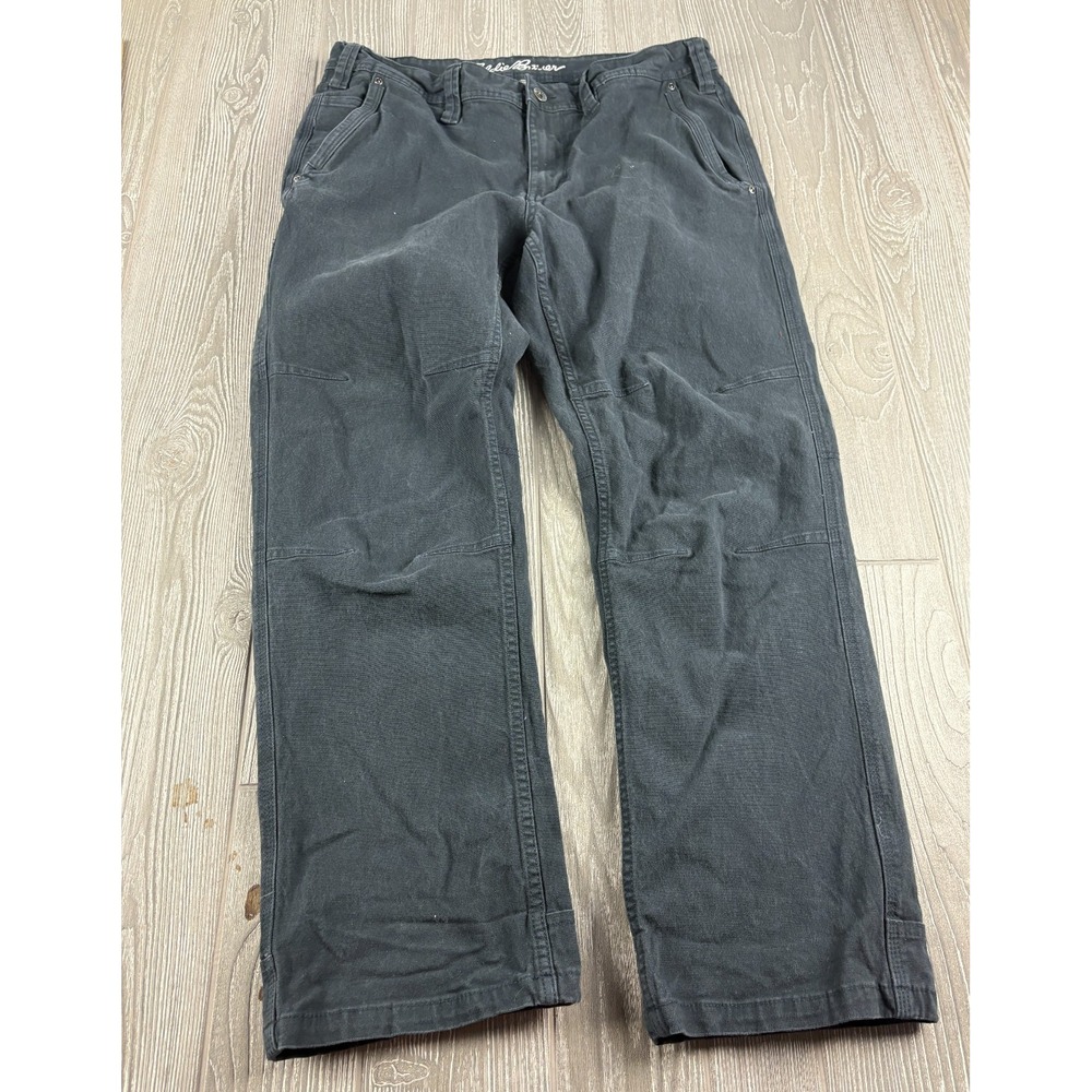 Eddie Bauer Mens Jeans Black Straight Leg Size 34 Inseam 27 Stretch Denim